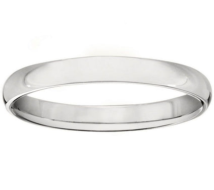 Men's 18K White Gold 3mm Half-Round Wedding Band