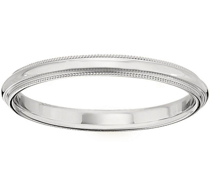 Men's 18K White Gold 2.5mm Milgrain Wedding Band