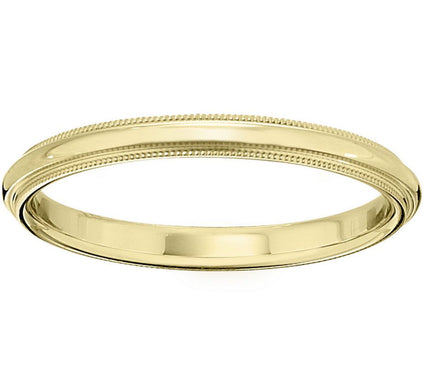 Men's 14K Yellow Gold 2.5mm Milgrain Wedding Band