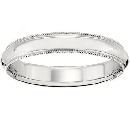 Men's 14K White Gold 4mm Milgrain Wedding Band