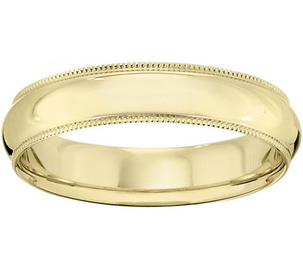 Men's 14K Yellow Gold 5mm Milgrain Wedding Band