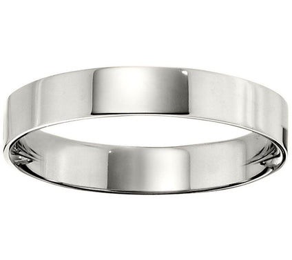 Men's 18K White Gold 4mm Flat Wedding Band
