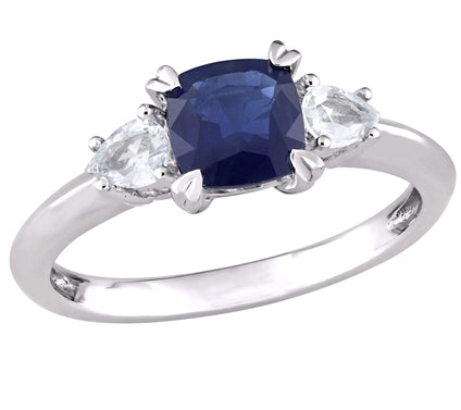 Bellini 1.70 cttw Blue & White Sapphire Engagement Ring