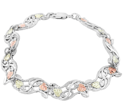 Black Hills Gold Leaf Bracelet Sterling/12K