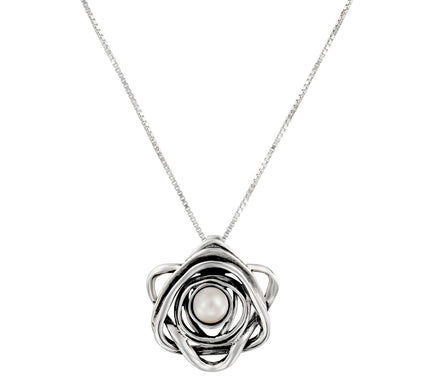 Hagit Cultured Pearl Pendant with Chain, Sterling