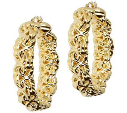 BellaOro Byzantine 1.5" Round Hoop Earrings, 1 4K