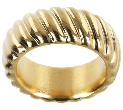 BellaOro Ribbed Wide Band Ring, 14K G old Over
