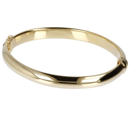 Veronese 18K Gold-Clad Polished or Satin Finished Oval Bangle