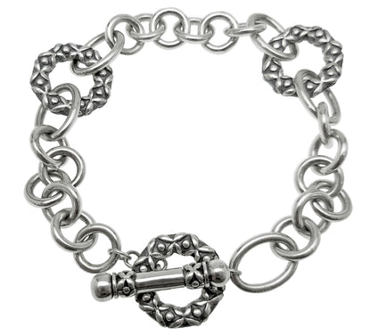 Sterling Silver Station Link Bracelet