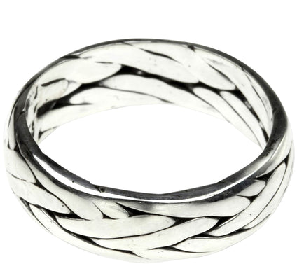 Novica Artisan Crafted Sterling Braided Band Ring