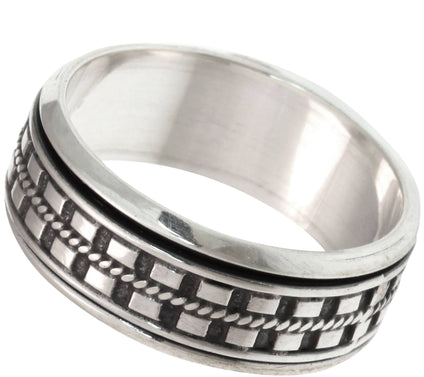 Novica Artisan Crafted Sterling Oxidized Band Ring