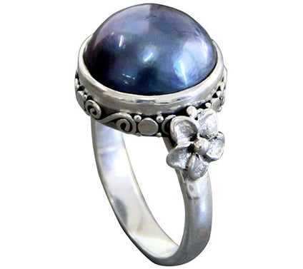 Novica Artisan Crafted Sterling Black Culture dPearl Ring