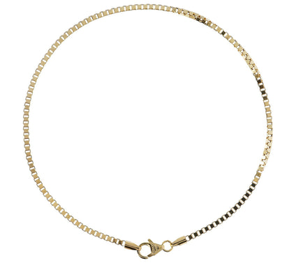 Italian Gold 11" Polished Chain Anklet, 14K 3.4g