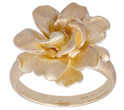14K Gold Full Bloom Flower Ring