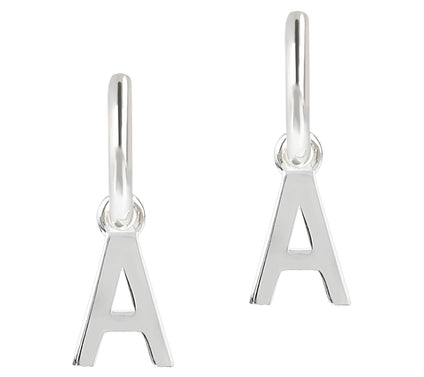 UltraFine Silver Initial Mini Hoop Earrings