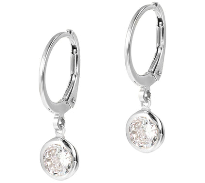 Diamonique 1.70 cttw Lever Back Earrings, Sterling Silver