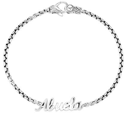 JAI Sterling Silver Abuela 2.7mm Box Chain Brac elet