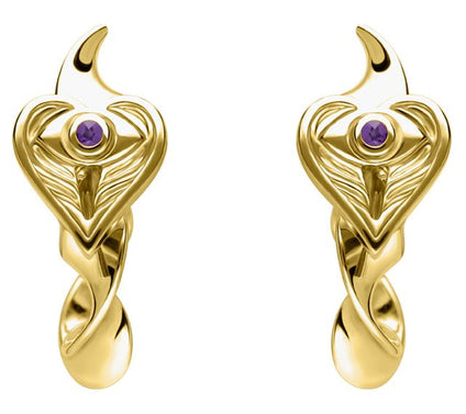 Goddaughters 14k Gold Clad Sterling Amethyst Hoop Earrings