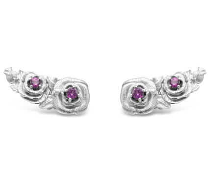Ariva Sterling Silver Rhodolite Gemstone Earrings