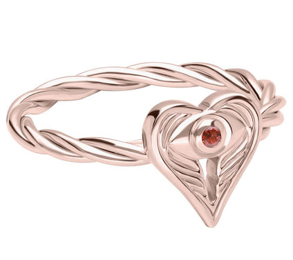Goddaughters 14K Rose Gold Clad Garnet Angel Eye Ring