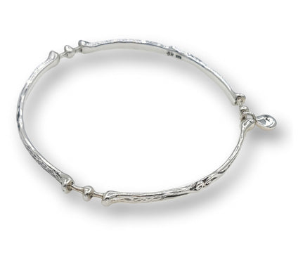 Hagit Sterling Silver Hammered "Charm Embracelet" Bangle