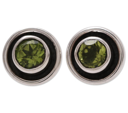 Novica Artisan Crafted Sterling Peridot Stud Earrings