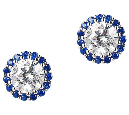Diamonique 1.05 cttw Halo Stud Earrings, Sterling