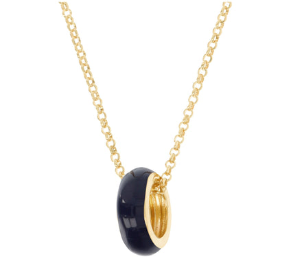 Veronese 18K Plated Enamel Slide Pendant w/ Rolo Link Chain