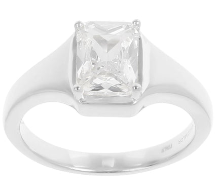 Diamonique 1.40 cttw Emerald Cut Solitaire Ring, Sterling