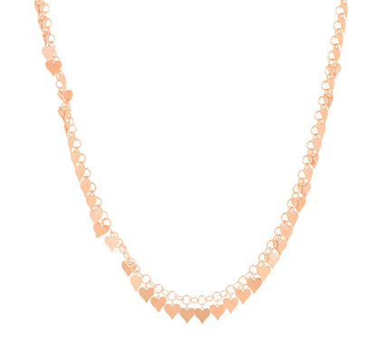 Veronese 18K Gold Plated Heart Adjustable Necklace, 5.4g