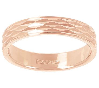 Veronese 18K Gold Plated Diamond Cut Band Ring