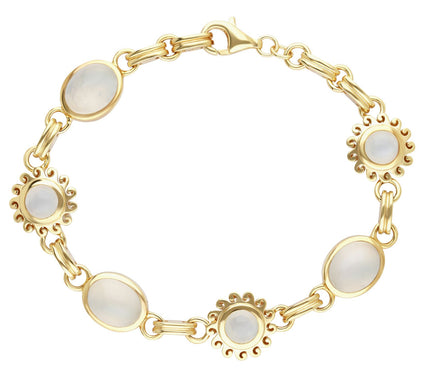 Goddaughters 14K Clad Moonstone Sun Link Bracelet