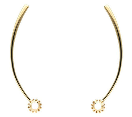 Goddaughters 14K Gold Clad Sun Dangle Moonstone Earrings