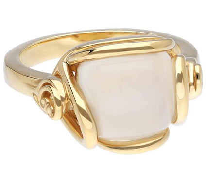 Goddaughters 14K Gold Clad Gratitude Rose Moonstone Ring
