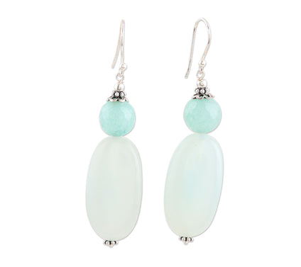Novica Artisan Crafted Sterling Chalcedony Dangle Earrings