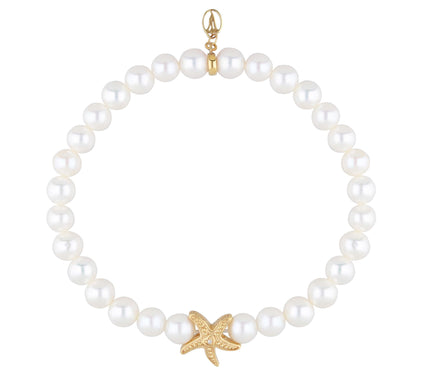 Goddaughters 14K Clad Cultured Pearl Starfish Stretch Bracelet