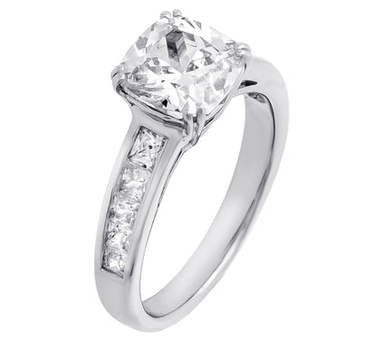 Diamonique 3.30 cttw Cushion Cut Ring, Sterling Silver