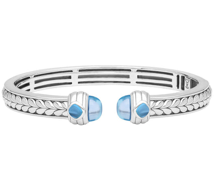 Tiffany Kay Studio Sterling Silver Blue Topaz Herringbone Cuff