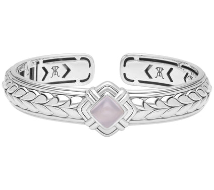 Tiffany Kay Sterling Silver Rose Quartz Herring bone Cuff