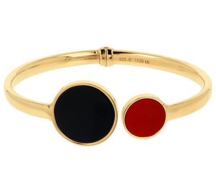 Veronese 18K Gold-Clad Multi-Gemstone Hinged Cuff