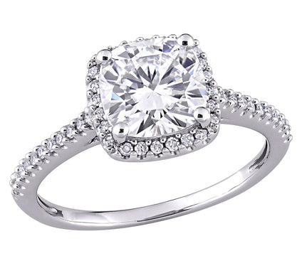 MoissanIce Moissanite 2.00 cttw & 0.20 cttw Diamond Ring, 14K