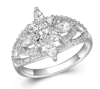 Diamonique 1.95 cttw Marquise Cut Ring, Sterlin g Silver
