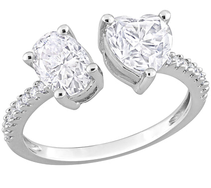 MoissanIce 2.10 cttw Moissanite Split Band Ring, Sterling