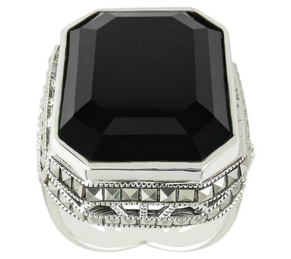 Suspicion Sterling Silver Octagon Gemstone Statement Ring
