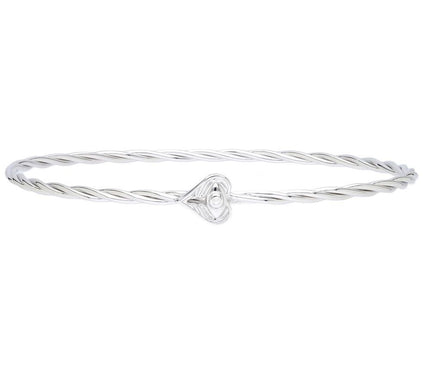 Goddaughters Sterling Angel Eyes White Topaz Twisted Bangle