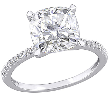 MoissanIce 3.25 cttw Moissanite & Diamond Engagement Ring, 14K