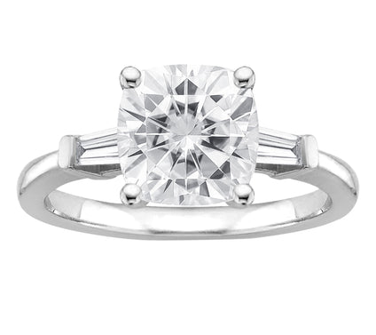 Diamonique 1.35 cttw Cushion Cut Solitaire Ring, Sterling
