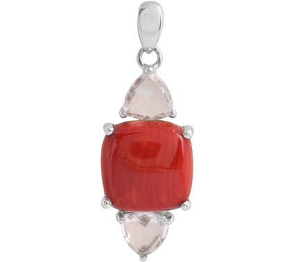 Affinity Gems Dyed Bamboo & Rock Crystal Pendant, Sterling
