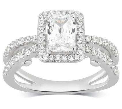 Diamonique 2.80 cttw Split Shank Ring, SterlingSilver