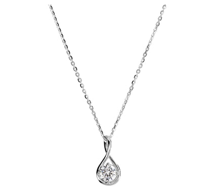 Diamonique 0.90 cttw Infinity Pendant w/ Chain, Sterling